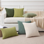 Kevin Textile 14x20 Inch Pillow Cover 1 Pack Boho Decorative Soft Striped Corduroy Lumbar Farmhouse Color Accent Rectangle Cushion Case for Living Room Couch Sofa Bed, Teal Green