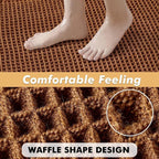 MIULEE Set of 2 Waffle Bathroom Rugs, Fall Boho Bath Rugs Non Slip Washable, Super Absorbent Bath Mats, Ultra Soft Rubber Backed Shower Mats for Bathroom Floor, Tub and Shower, Terracotta, 20x32 Inch
