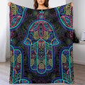 Boho Mandala Throw Blanket Colorful Hand Bohemian Blanket for Sofa Bed Couch Chair Or Dorm 40"x50"