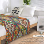 Boho Floral Throw Blanket Colorful Mandala Bohemian Indian Hippie Vintage Blanket for Sofa Bed Couch Chair or Dorm 30"x40"