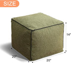 Pouf Ottoman Stuffed Modern Foam Filled Foot Rest Poufs for Living Room Chair Decorative 20 X 15 Inches Boho Relax Stool Floor Poufs Foot Rest for Living Room,Green