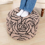 Asuprui Fluffy Flower Pouf Ottoman Cover Only – 20"x14" Round Plush Fuzzy Pouf Shell for Footrest, Stool or Floor Seat, Soft Removable Home Decor (No Insert Included) (Coffee)