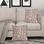 Burgundy Floral Pillow Covers 22x22 Set of 2 Vintage Rustic Old Style Cute Small Flower Burgundy Red Cream Print Decorative Outdoor Pillowcases Farmhouse Throw Cushion Case Decor for Couch Sofa Bed