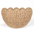 Wicker wall Basket, Scalloped Wall Basket Natural Water Hyacinth, Hanging Baskets for Organizing and Decor, Woven Storage Baskets for Door Mounted Entryway Flower Mail Plant Nursery