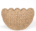 Wicker wall Basket, Scalloped Wall Basket Natural Water Hyacinth, Hanging Baskets for Organizing and Decor, Woven Storage Baskets for Door Mounted Entryway Flower Mail Plant Nursery