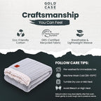 Gold Case Throw Blanket for Bed - 100% Recycled Turkish Cotton Blanket - Vintage Lightweight Soft Throw Blankets for Bed & Living Room - Queen Size Cozy Blankets - 90x90 - Grey