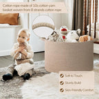 INDRESSME XXXLarge Blanket Basket for Living Room 21.7" x 21.7" x 13.8"-Storage Basket with Handle for Organizing Toy Pillows Woven Wicker Laundry Basket Stuffed Animal Toy Storage for Play Room