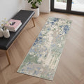 GENIMO 2X5 Washable Modern Runner Rug for Hallway, Non-Slip Low Pile Chenille Print Rug, Soft Rugs for Indoor Entryway Kitchen Corridor, Sage Mist