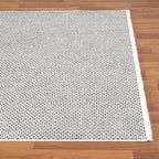 LUXE WEAVERS Solid Machine Woven White Dark Gray 5x7 Area Rug, Indoor Stain-Resistant Carpet