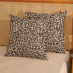 Leopard Pillow Covers 18x18 Inch Set of 2 Beige Brown Cheetah Throw Pillows Skin Animal Print Pillow Cases Modern Decorative Pillows Outdoor Farmhouse Soft Cotton Cushion Case for Couch Sofa