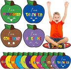 Tinideya 12 Pcs Kids Carpet Circle Seats for Class 16 Inch Round Classroom Rug Floor Cushions Soft First Day of School Educational Mat Non Slip Back to School Learning Playing Areas(Apples)