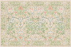 Washable Entry Rug - Front Door Rugs Indoor, Non-Slip Bathroom Small Rugs, Vintage Floral Style Rug for Kitchen, Perfect for Entryway Décor (2x3 Beige Green)