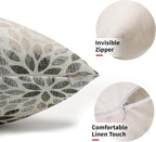 Kawani Olive Green Dahlia Lumbar Pillow Covers 12X20 Inch Rustic Geometric Flower Decorative Pillow Cases Set of 2 Beige Tan Gray Floral Throw Pillows for Cushion Sofa Couch Farmhouse Outdoor