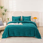 YUSOKI Twin XL Blanket Single Layer,Weight(3.1lb),370GMS-3D Stylish Design for Gift Home Decor (Teal,65"x90")