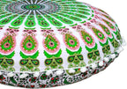 CRAFT KALA 22" Mandala Meditation Floor Pillows Cover Pouf Cover Round Seating Bohemian Mandala Cotton Floor Cushion Cover Outdoor Fireplace Seating Living Room Yoga Room Home Décor Green Red Floral