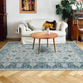 Area Rug 4×6, Vintage Boho Rug,Ultra-Soft Low Pile, Washable, Non Slip,Stain Resistant, Printed Carpet for Living Room Bedrooms Playroom Office Kitchen,Turquise/Cream