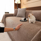 ROOMLIFE Sofa Cover, Boho Couch Cover for 3 Cushion Sofa, Non Slip Chenille Sofa Slipcovers for Dog, Washable Furniture Sofa Protector Cover with Tassel for Living Room, 71''X150”