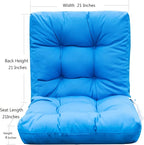 QILLOWAY Outdoor Seat/Back Chair Cushion Tufted Pillow, Spring/Summer Seasonal Replacement Cushions - Set of 2 (Marine Blue)