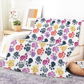 Throw Blanket for Couch, 300GSM Warm Soft Cozy Flannel Blanket, Cute Blanket for All Seasons Bedroom Home Decor Gifts, Colorful Dog Paws 50x60 Inches