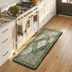 Collive Anti Fatigue Mats for Kitchen Floor, Comfort Non Slip Kitchen Floor Mats Cushioned Standing Desk Mat for Office, Laundry, Sink, 17”x47” Green Waterproof Kitchen Rugs
