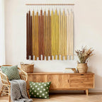 KHOYIME Macrame Wall Hanging Large Boho Home Decor Aesthetic, Bohemian Yellow Tassels Tapestry Modern Handmade Artwork Chic Wall Art Decorations for Dining Living Room Bedroom Nursery Office 38.5"x43"