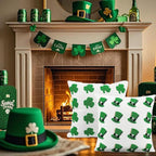 2 Pcs Tufted St. Patrick's Day Pillow Covers 18'' Green Clover Boucle Throw Pillow Cases 3D Soft Plush Faux Fur Wool Couch Cushion Case for Chair Sofa Bedroom Living Room Home Decor