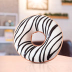 HYSEAS Round Throw Pillow 14 Inch Chocolate White Donut, 3D Digital Print Decorative Soft Food Shaped Pillow, Light Weight Seat Cushion for Couch, Chair, Floor, Sofa, 2 Pack