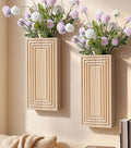 Wooden Wall Planter Vase Set of 2,2 Pack Hanging Planter for Indoor Fake Plants Modern Boho Farmhouse Wall Art Decor for Home Indoor Kitchen Modern Farmhouse Bathroom Living Room Dining Room