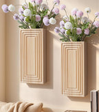 Wooden Wall Planter Vase Set of 2,2 Pack Hanging Planter for Indoor Fake Plants Modern Boho Farmhouse Wall Art Decor for Home Indoor Kitchen Modern Farmhouse Bathroom Living Room Dining Room