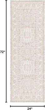 Rugs.com Outdoor Aztec Collection Rug – 6 Ft Runner Light Gray Flatweave Rug Perfect for Hallways, Entryways