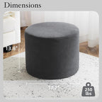 Bezseller Soft Boucle Pouf Ottoman, Comfortable Foot Rest, Full Foam Filling Footstool for Living Room, Bedroom, Lightweight Comfort and Charm Floor Poof Seating Perfect to Rest Your Feet, Grey-2