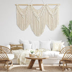 RUIZHIXUAN large macrame wall hanging - Boho Tapestry Macrame Wall Decor Art- Chic Bohemian Handmade Woven Tapestry Home Decoration for Bedroom Living Room Apartment Dorm Gallery - 43"x32" (Bead-B)