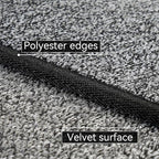 Kitchen Mat Set of 2 PCS, Cushioned Non Slip Rugs for Kitchen Floor, Absorbent Runner Comfort Standing Mats Washable for Kitchen, Office, Home (Black-Velvet, 17.3"x47"+17.3"x30")