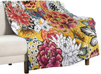 Boho Floral Throw Blanket Bohemian Colorful Flowers Print Mandala Blanket for Sofa Bed Couch Chair Or Dorm 30"x40"