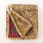 HORIMOTE HOME Luxury Plush Faux Fur Throw Blanket with Red Plaid Pattern, Super Warm, Fuzzy, Elegant, Fluffy Decoration Christmas Holiday Blanket for Couch, Armchair, Sofa and Bed, 60''x 80''