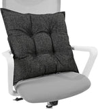 SINSOSSO Large Floor Pillow 22", Thickened Bite-Size Memory Foam Square Non-Slip Cushion for Office Back Support/Indoor Yoga/Chair Seat, Fashionable Color-Blocked Fabric & Washable, Black, 1 PCS