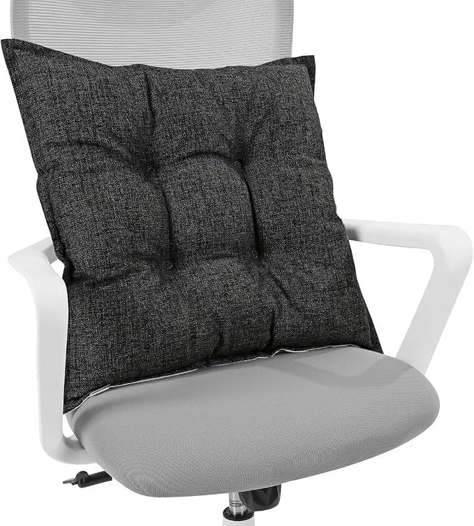 SINSOSSO Large Floor Pillow 22", Thickened Bite-Size Memory Foam Square Non-Slip Cushion for Office Back Support/Indoor Yoga/Chair Seat, Fashionable Color-Blocked Fabric & Washable, Black, 1 PCS