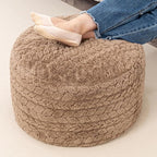 Round Pouf Ottoman 20 x 20 x 14 Inches Boho Poof Home Decor Floor Pouffe Ottoman Foot Rest for Couch Sofa Bean Bag Chairs Living Room Bedroom (Tan)