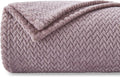NEWCOSPLAY Super Soft Throw Blanket Premium Silky Flannel Fleece Leaves Pattern Lightweight Blanket All Season Use (Light Purple, Throw(40"x50"))