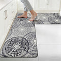 HEBE Cushioned Kitchen Mats for Floor Set of 2, Non Slip Anti Fatigue Kitchen Rugs and Mats, Floral Waterproof Comfort Foam Standing Mat Floor Carpet for Kitchen,Home Office,Sink,Laundry