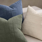 Woaboy Linen Check Throw Pillow Covers Set of 2 - Light Olive Green Farmhouse Modern Boho Vintage Decorative Cushion Covers Spring Home Decor for Sofa Couch Bedroom Living Room 22x22 Inch