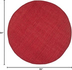 SAFAVIEH Natural Fiber Collection Area Rug - 7' Round, Red, Handmade Farmhouse Jute, Ideal for High Traffic Areas in Living Room, Bedroom (NF730D)