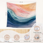 WARDOS Mental Health Tapestry, Inhale Exhale Mental Health Tapestry Wall Hanging, Abstract Watercolor Meditation Wall Blanket Decor for Therapist Counselor Calming Office, 50x60 Inch