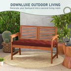 downluxe Outdoor Bench Cushion for Patio Furniture, Water Resistant Tufted Overstuffed Porch Swing Cushions, Thick Outdoor Loveseat Cushions, 48" X 18" X 5", Brick Red, Set of 1