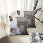 Emvency Set of 2 Brown White and Grey Throw Pillow Covers Modern Abstract Painting Decorative Pillow Cases Home Decor Standard Square 18x18 Inches Pillowcases