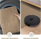 KOZYFLY Area Rug Runner Sets of 2 Pcs 2x3 and 2x6 Washable Kitchen Rugs Non Slip Rubber Backed Hallway Rug Woven Cotton Entrance Rugs for Front Porch Bathroom Kitchen Bedroom, Tan/Orange/Brown