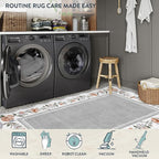 Lahome Runners for Hallways Non Slip Washable Runner Rug,Scalloped Kitchen Runners Rug with Non Slip Backing,Low Pile Soft Boho Floral Runner for Hallway, Entryway, Laundry, Bedroom Ariele