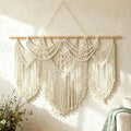 Tempospark Large Macrame Wall Hanging, 43" Wx32 L Boho Wall Hangings for Living Room Bedroom Nursery, Boho Chic Large Macrame Tapestry for Bedroom Wall Decor (Tassel)