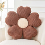 Flower Throw Pillow, Cute Flower Shaped Pillow Decorative Throw Pillow for Bed Couch, Soft Daisy Pillows Floor Seating Cushion Cushions (19.6 Inch Brown)