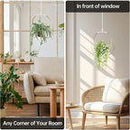 Mid Century Boho Macrame Metal Planter - Indoor/Outdoor Hanger, Conner Ceiling, Gift for Mom or Plant Lovers, Housewarming